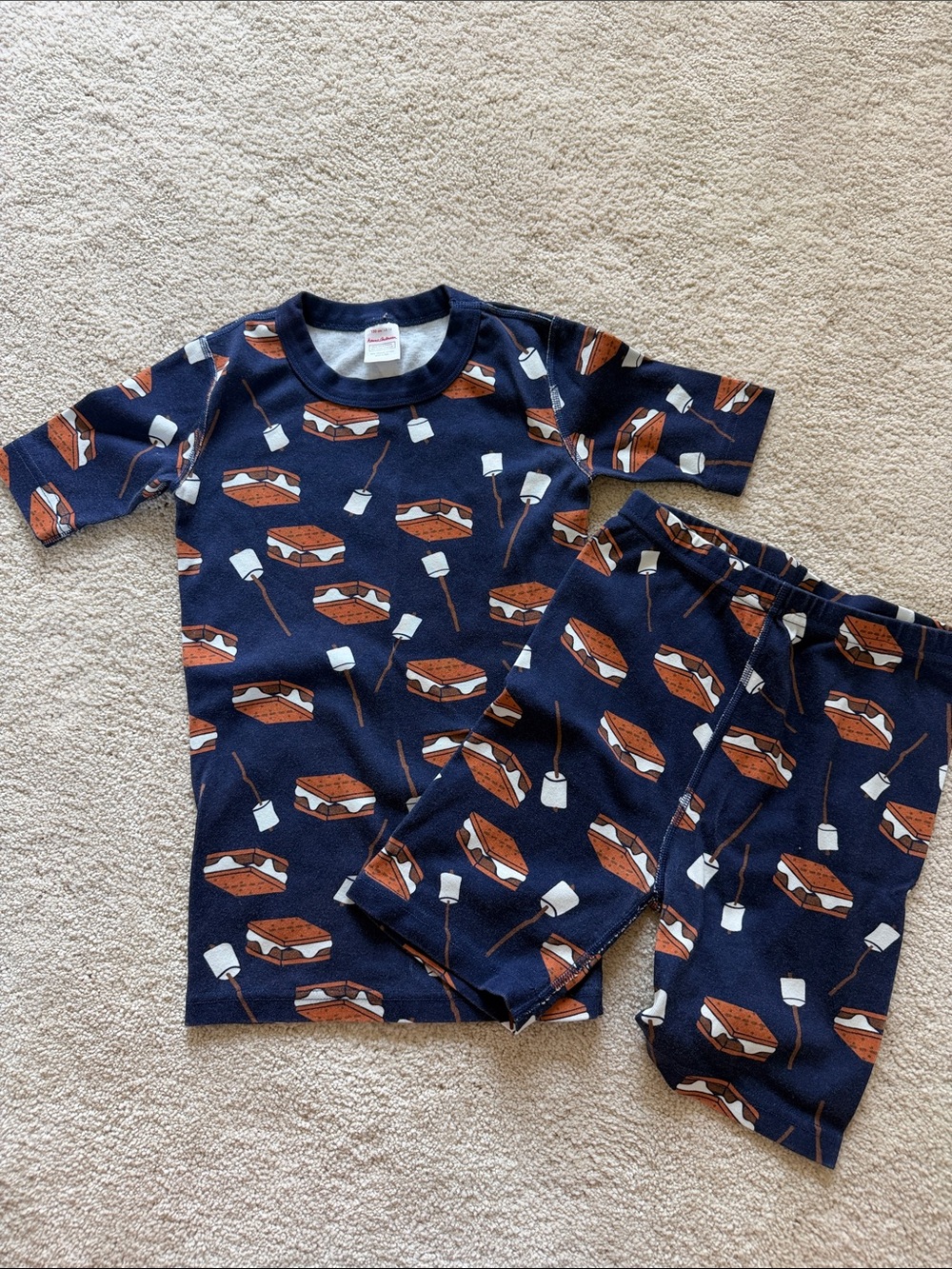 Hanna Anderson Kids Navy S'mores Pajama Set, Size 12